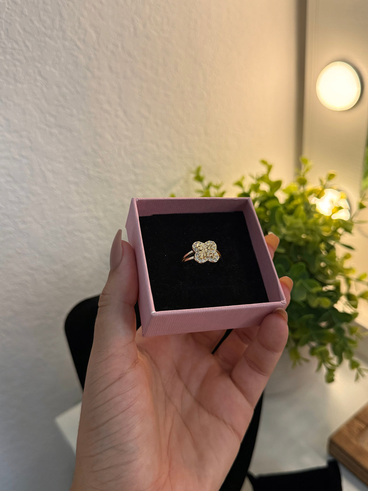 Gold Nugget Clover Ring