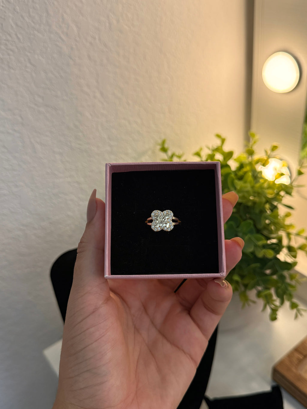 Gold Nugget Clover Ring